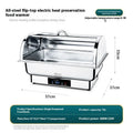 Stainless steel electric buffet stove with transparent flip lid and LCD temperature control display