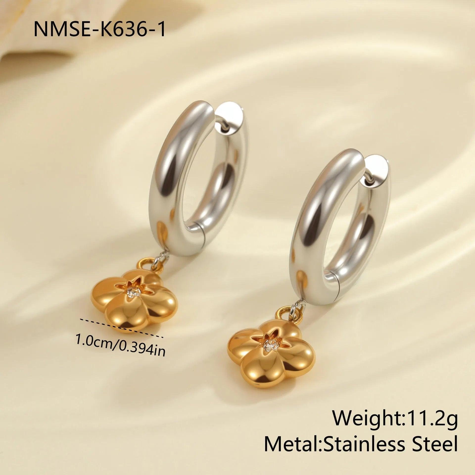 Christmas tree earrings stainless steel 18K gold plated heart star geometric dangle jewellery