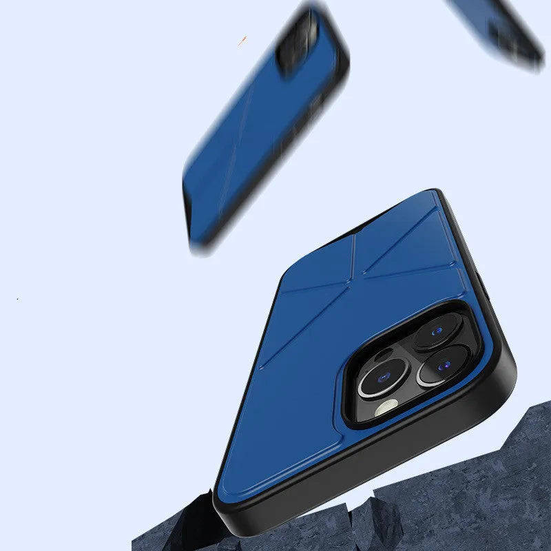 Black and blue Element Stand TPU back cover case for iPhone 13, 13 Pro, and 13 Pro Max.