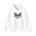 White unisex solid colour hoodie with pullover style and hooded design