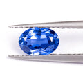 Royal blue heart-shaped tiara design cultivated gemstone on a white background