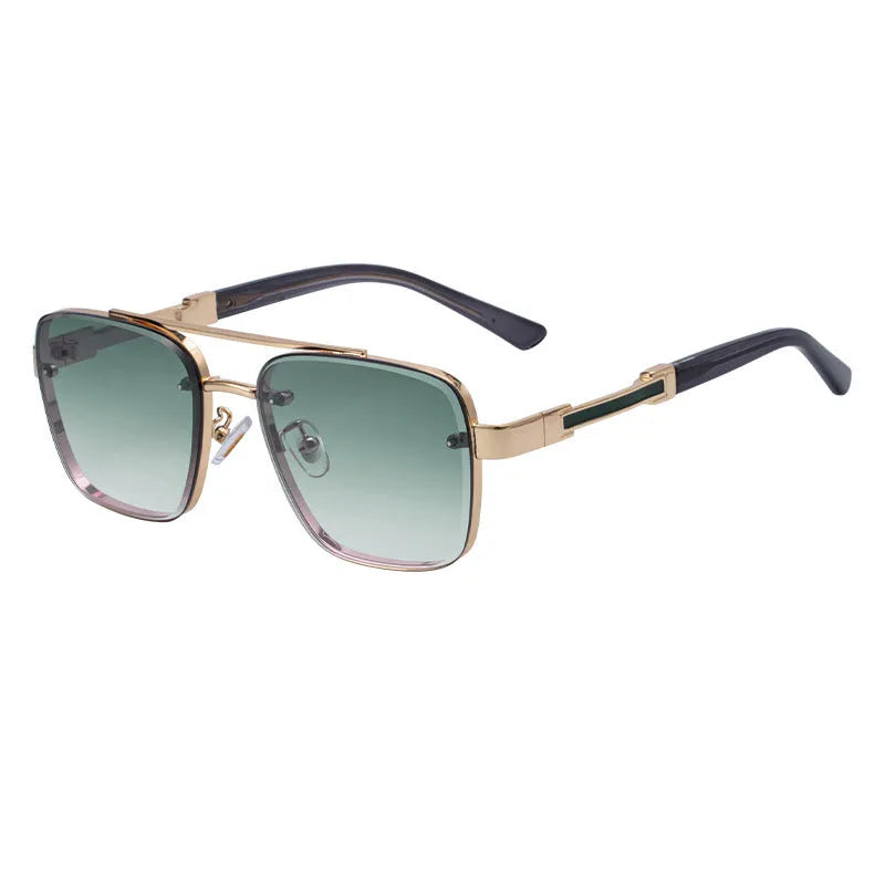 Men's vintage sunglasses with UV protection in retro colours including gradient blue and gold double grey