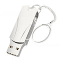 Large capacity USB metal expansion disk flash drive in silver with rotating connector