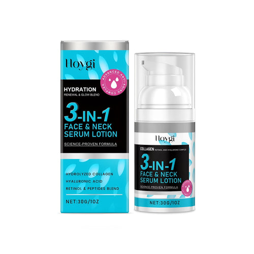 30g tube of 3-in-1 Face Neck Serum Lotion with collagen retinol hyaluronic acid