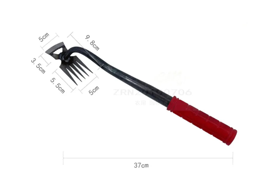 Multi-function alloy steel dual-purpose garden hoe rake for digging wild vegetables and weeding