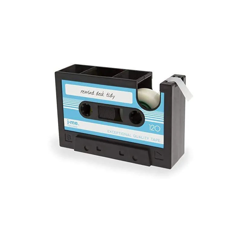 Multifunctional plastic pen holder storage box for desk, 17x5x11.5cm, in blue colour, with pens and phone inside
