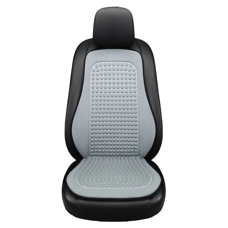Cool Silk tie-free car seat cushion with massage function in carbon black for single seat