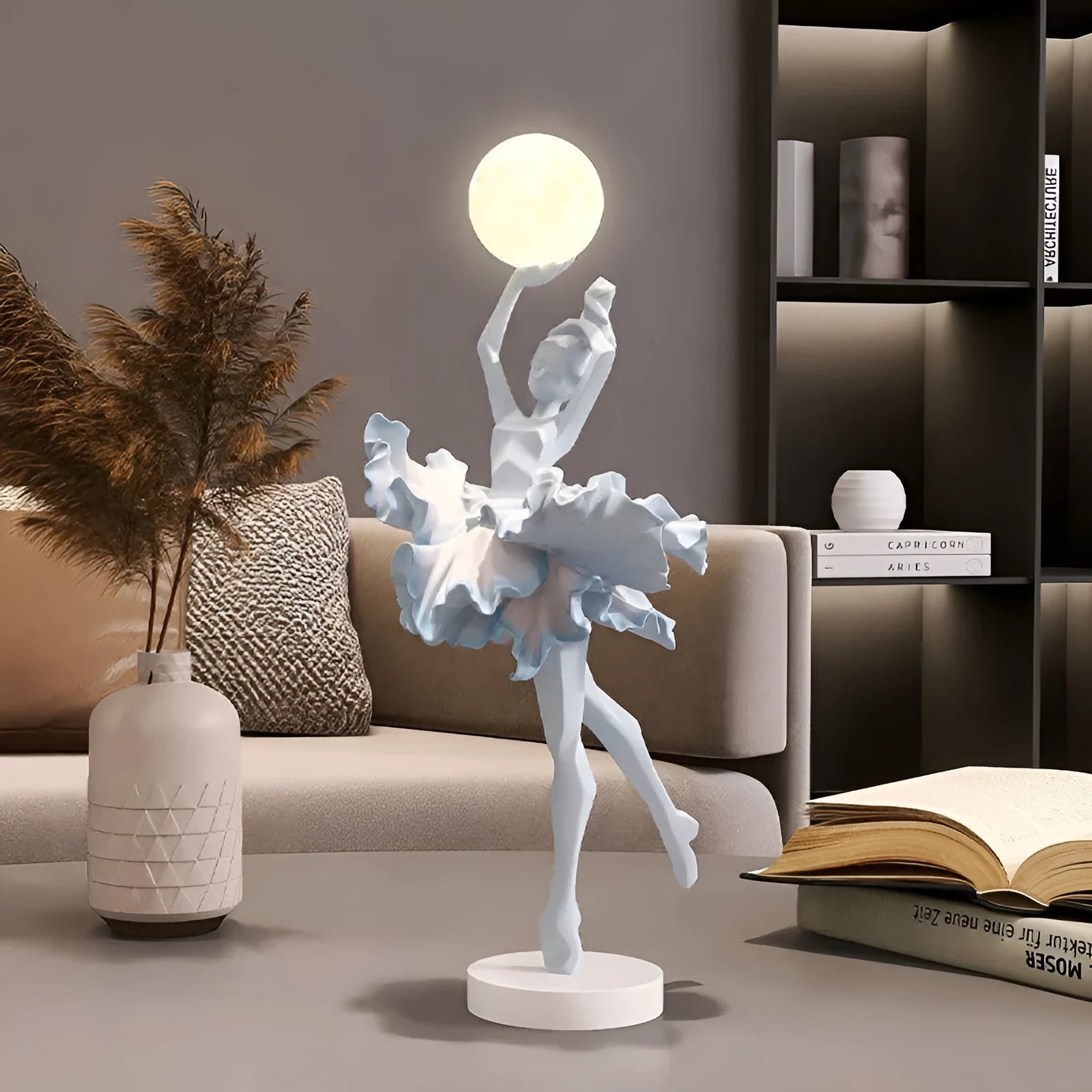 Art Girl resin USB night light ornament in simple modern style with four colour options