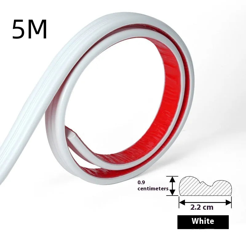 Flexible white PVC self-adhesive wall shaping frame on a blank holder.