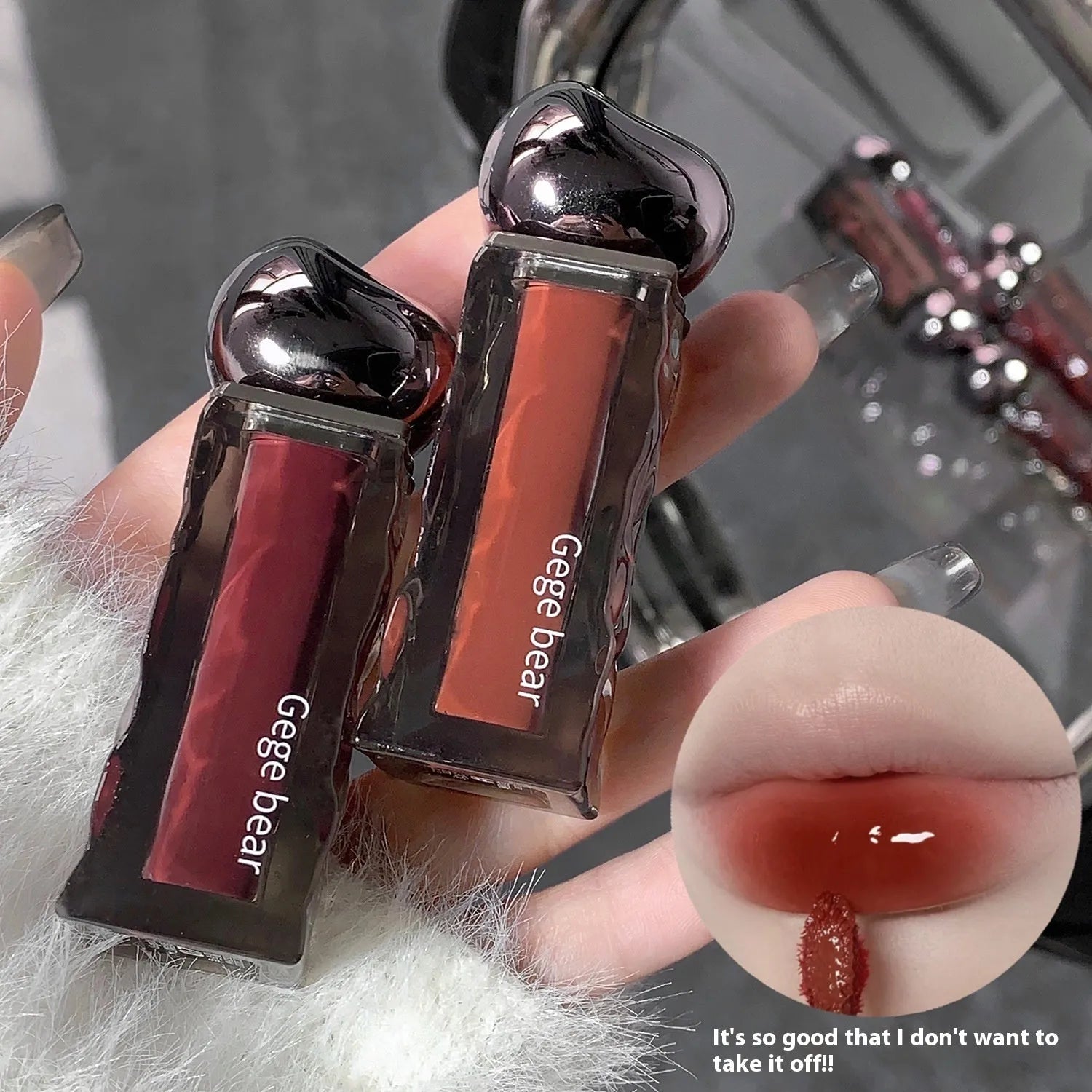 Glacier Lava Lip Lacquer tube in one of seven colour numbers for a mirror-like glossy finish.