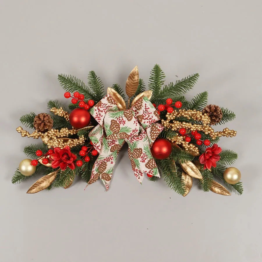 American country style plastic Christmas garland decorations in multiple styles with optional LED lighting