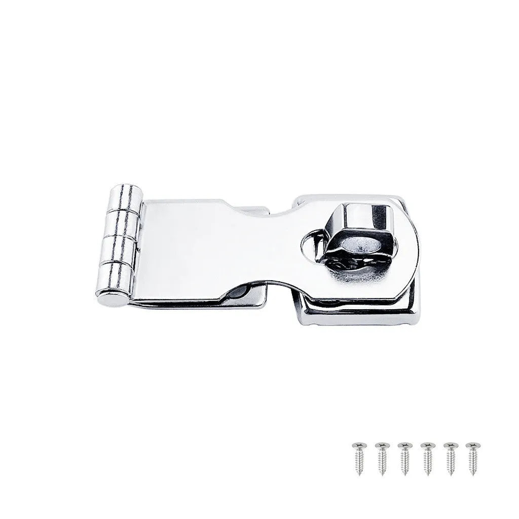Silver 304 stainless steel hasp latch lock with mirror finish for doors and cabinets