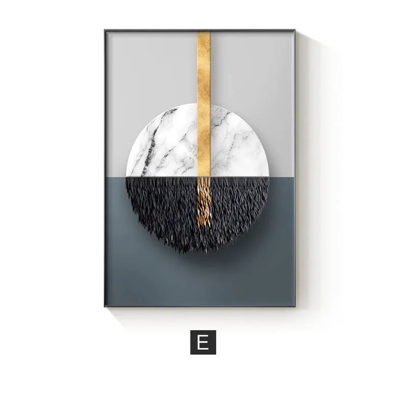 Abstract geometric pattern canvas wall art print in minimalist style