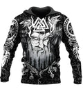 Men's 3D digital printed polyester pullover hoodie with hood, long sleeves, size XXS to 4XL, front view