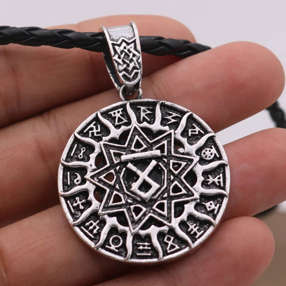 Lunavin ODing logo necklace pendant with antique silver finish and adjustable snake bones chain