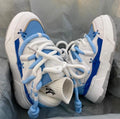 Women's grey thick sole retro sneakers with round toe and front tie-up fastening