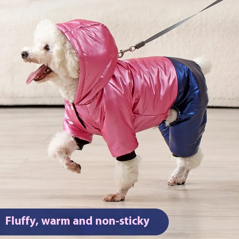 Green pink white waterproof windproof four-legged dog cotton coat in multiple sizes