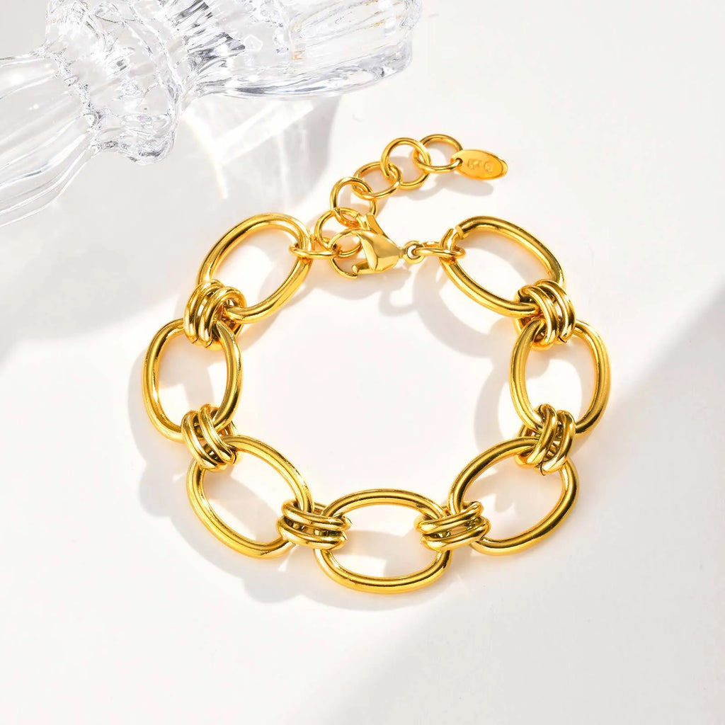 Stainless steel geometric bracelet in ins style, five colour options available, all-match design