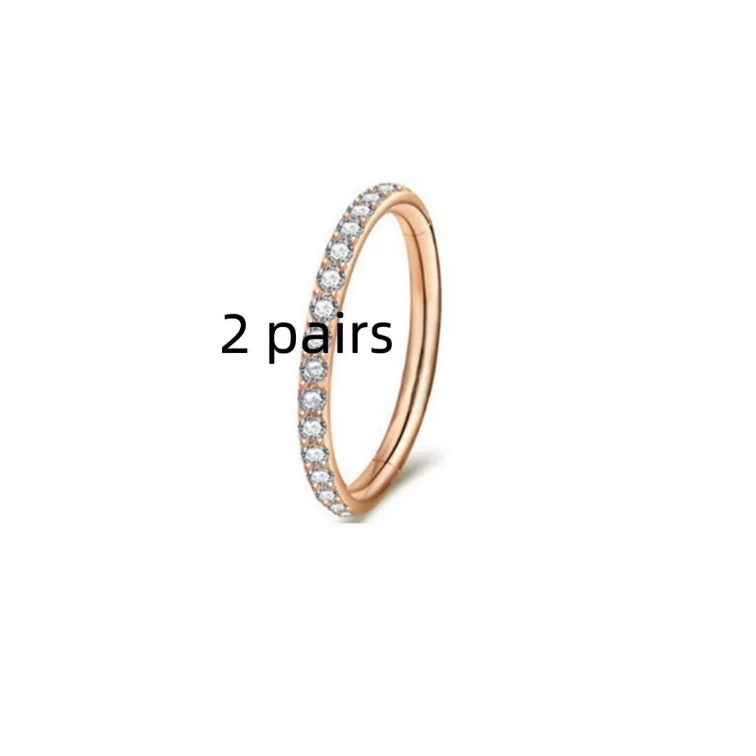Stainless steel seamless nose ring showing round shape with electroplated colour finish options