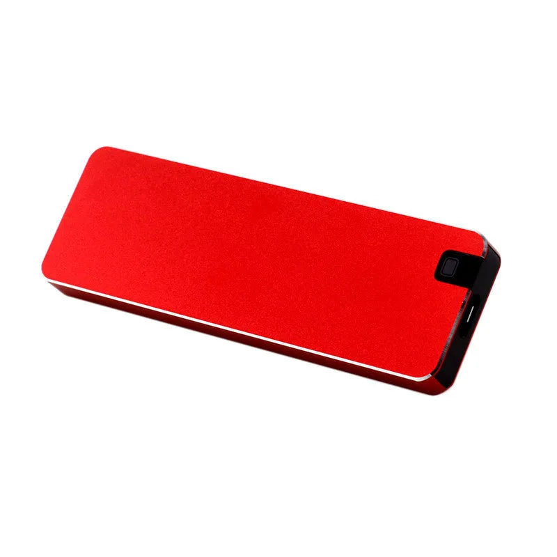 Portable metal external solid state hard drive with USB cable in multiple colour options