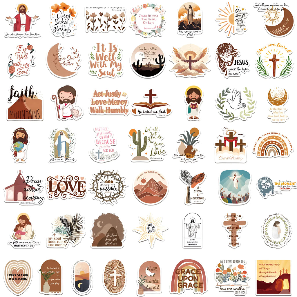 Pack of 50 assorted colourful graffiti design stickers for personalisation