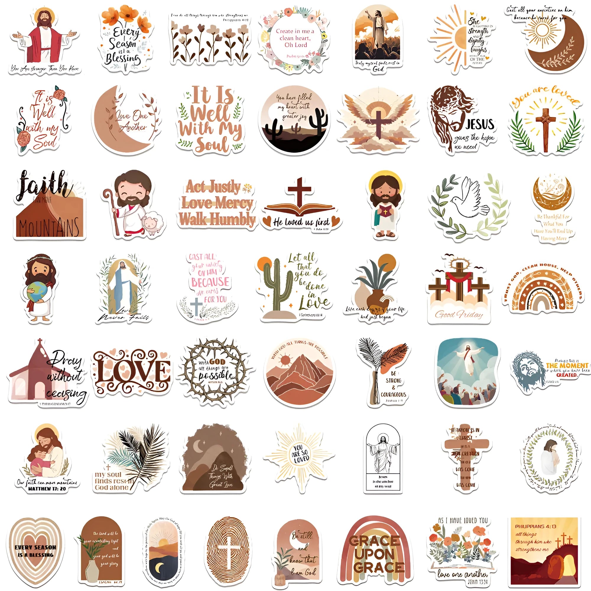 Pack of 50 assorted colourful graffiti design stickers for personalisation