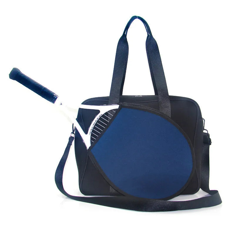 Fashion striped diving cloth tennis pack in horizontal square shape with single shoulder strap, available in multiple colours