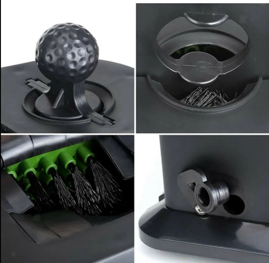 Black plastic rod washer for golf cart and car washing, dimensions 27x16.2x22.5 cm, on a plain background.