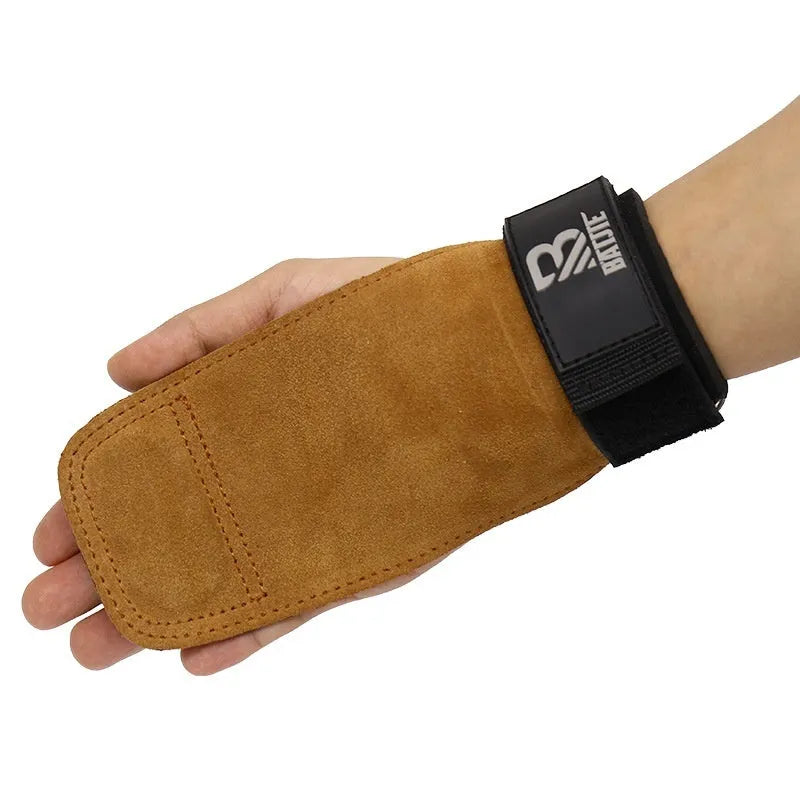 Brown wrist protectors for fitness training and pull-up exercises
