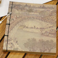 A5 antique wire-bound notebook with retro painting cover, wax rope binding, and tassels