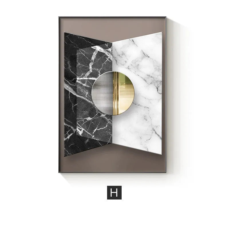 Abstract geometric pattern canvas wall art print in minimalist style
