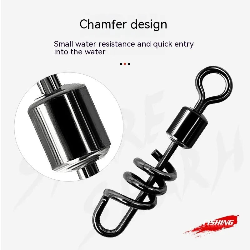 Stainless steel fishing swivel connector with 8-shaped ring and multiple colour options
