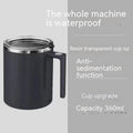 Rechargeable 360ml smart magnetic automatic stirring coffee cup in white with stainless steel interior
