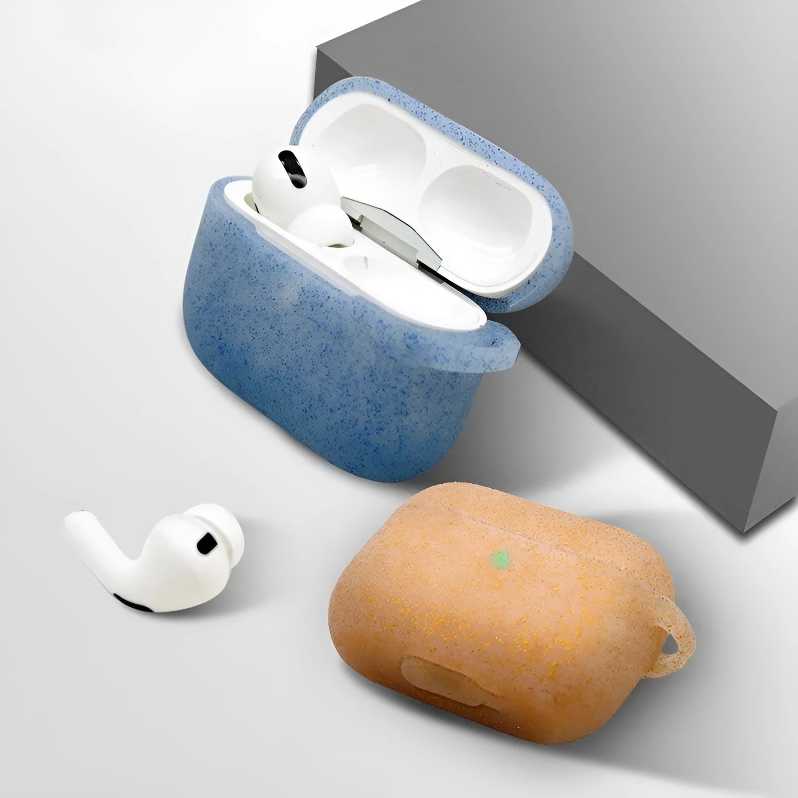 Glitter silicone flip protective cover for AirPods Pro in burgundy colour