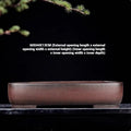 Handmade rectangular antique purple clay flower pot with 60 cm length dimensions
