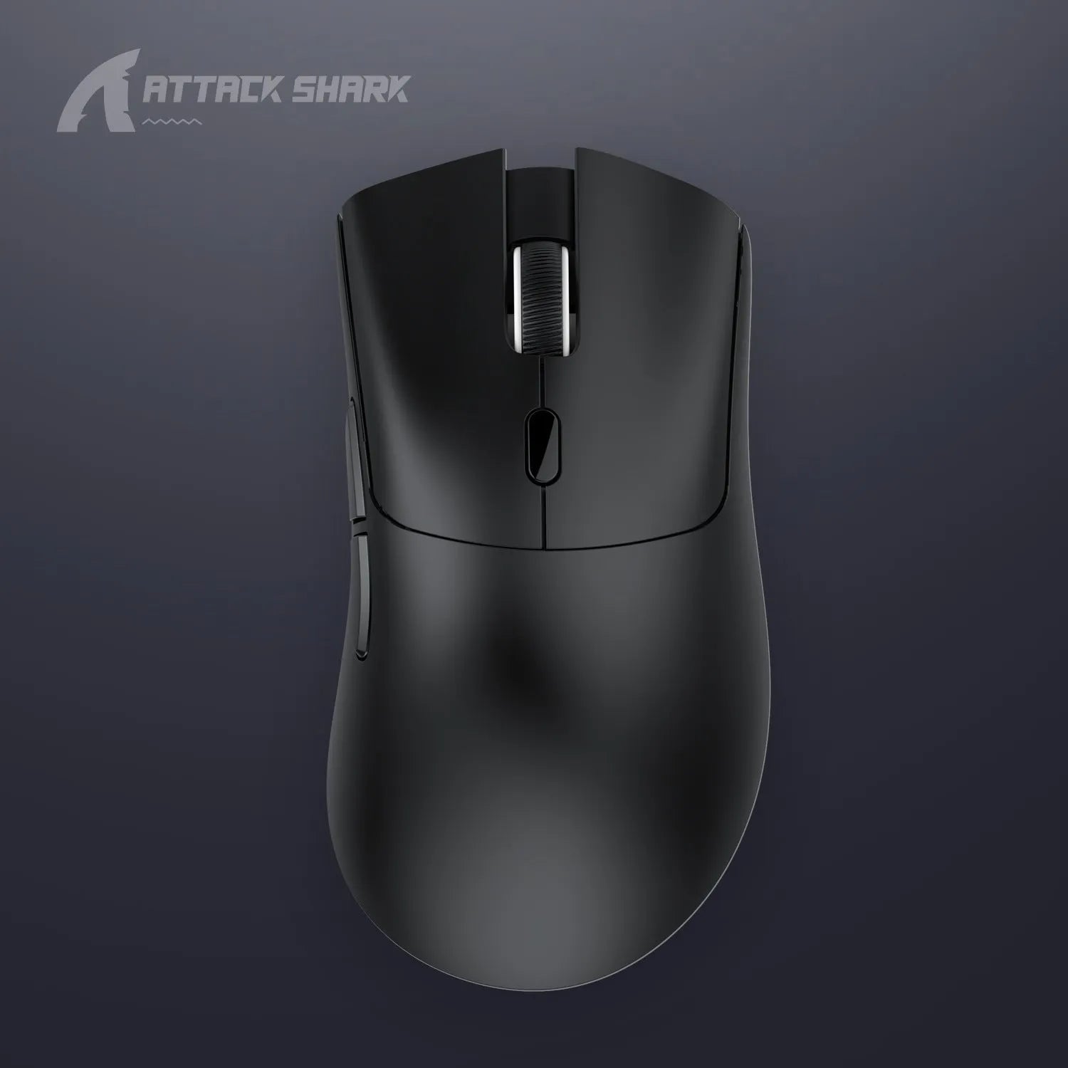 Attack Shark wireless gaming mouse in black colour showing three connection modes
