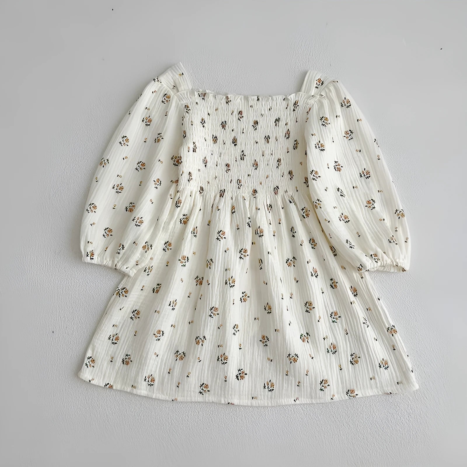 Girls cotton rose print dress A6053 in floral pattern