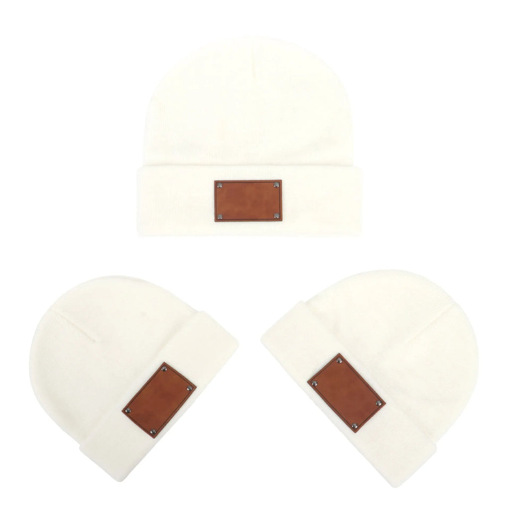 Knitted warm pullover hat in acrylic fibre dome top style for babies toddlers and adults