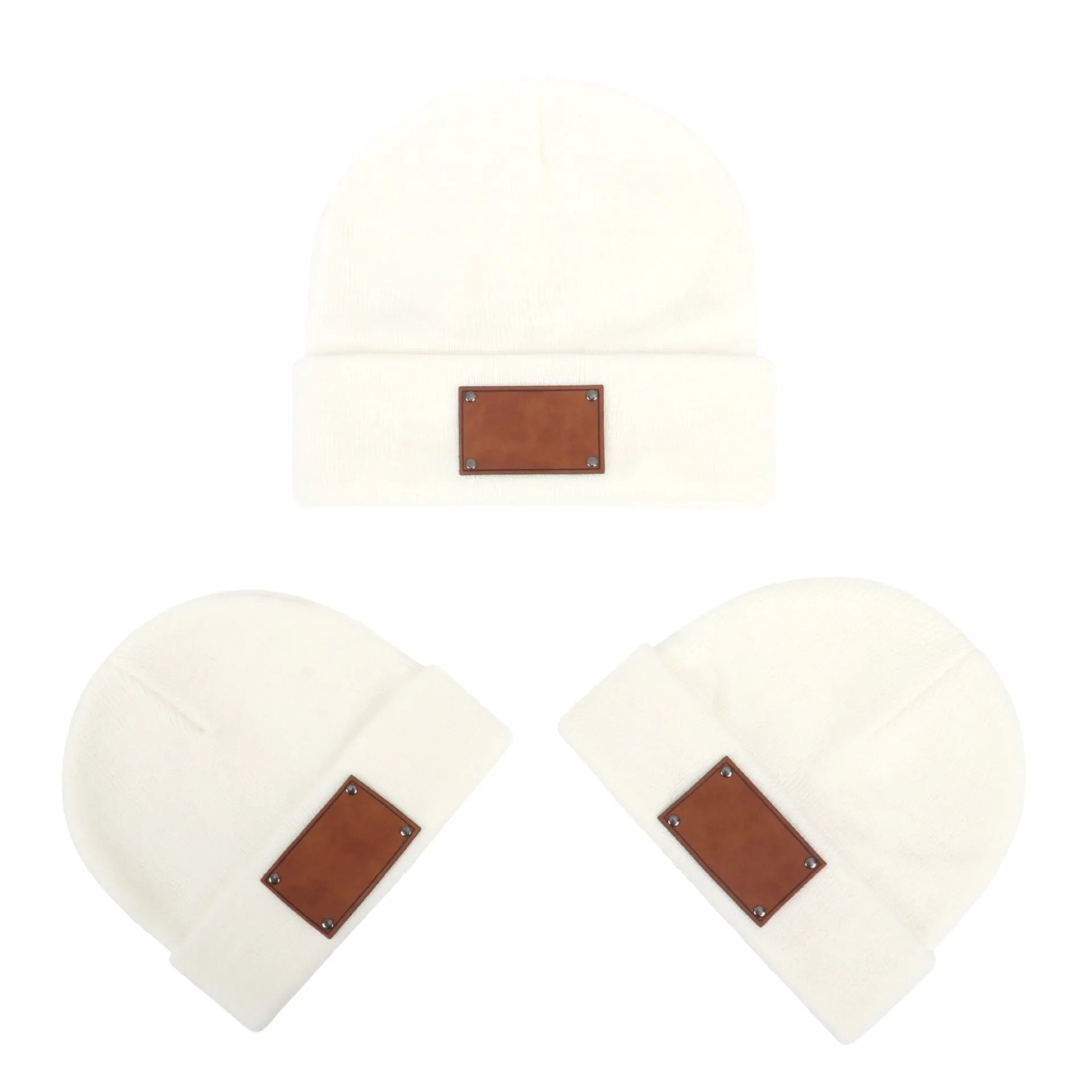 Knitted warm pullover hat in acrylic fibre dome top style for babies toddlers and adults