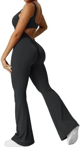 Women's sleeveless polyester yoga jumpsuit in various colours