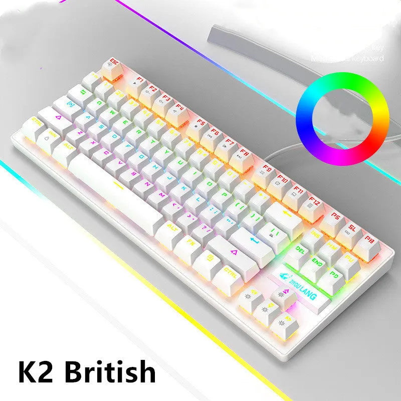 Mechanical keyboard with ABS casing in black, white, pink or blue colour options for notebook computers