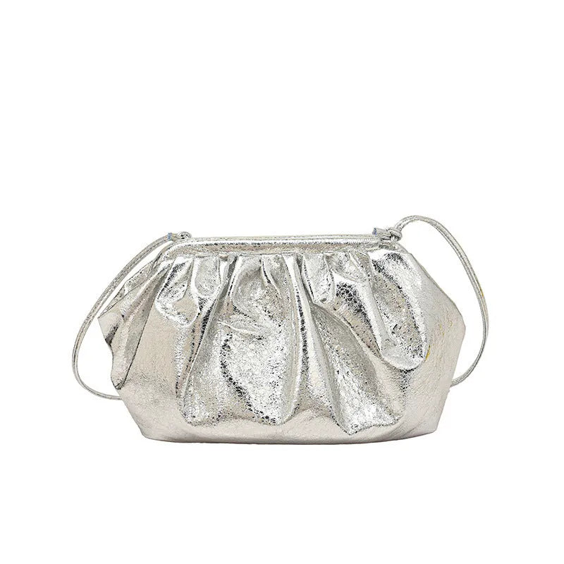 PU hair clip shoulder crossbody bag with shell shape design and crossbody strap
