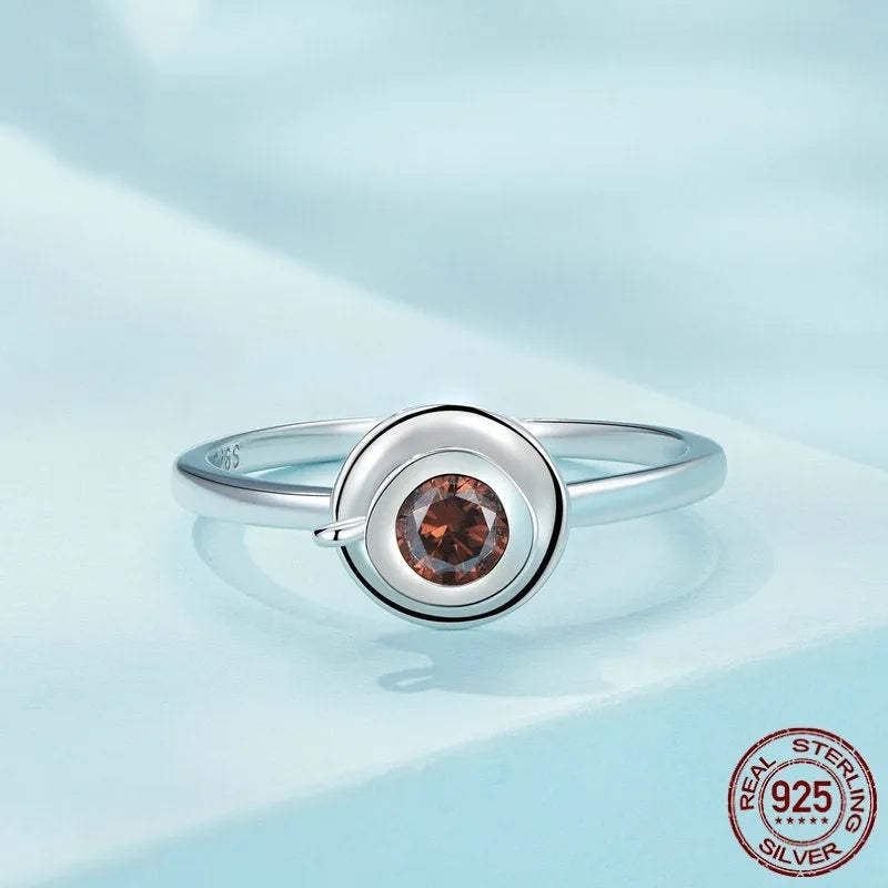 S925 sterling silver coffee cup open ring with adjustable opening on white background