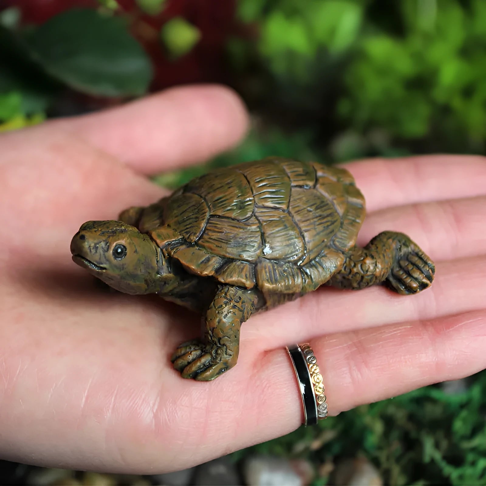 Realistic little turtle resin ornament for micro landscape and garden decoration