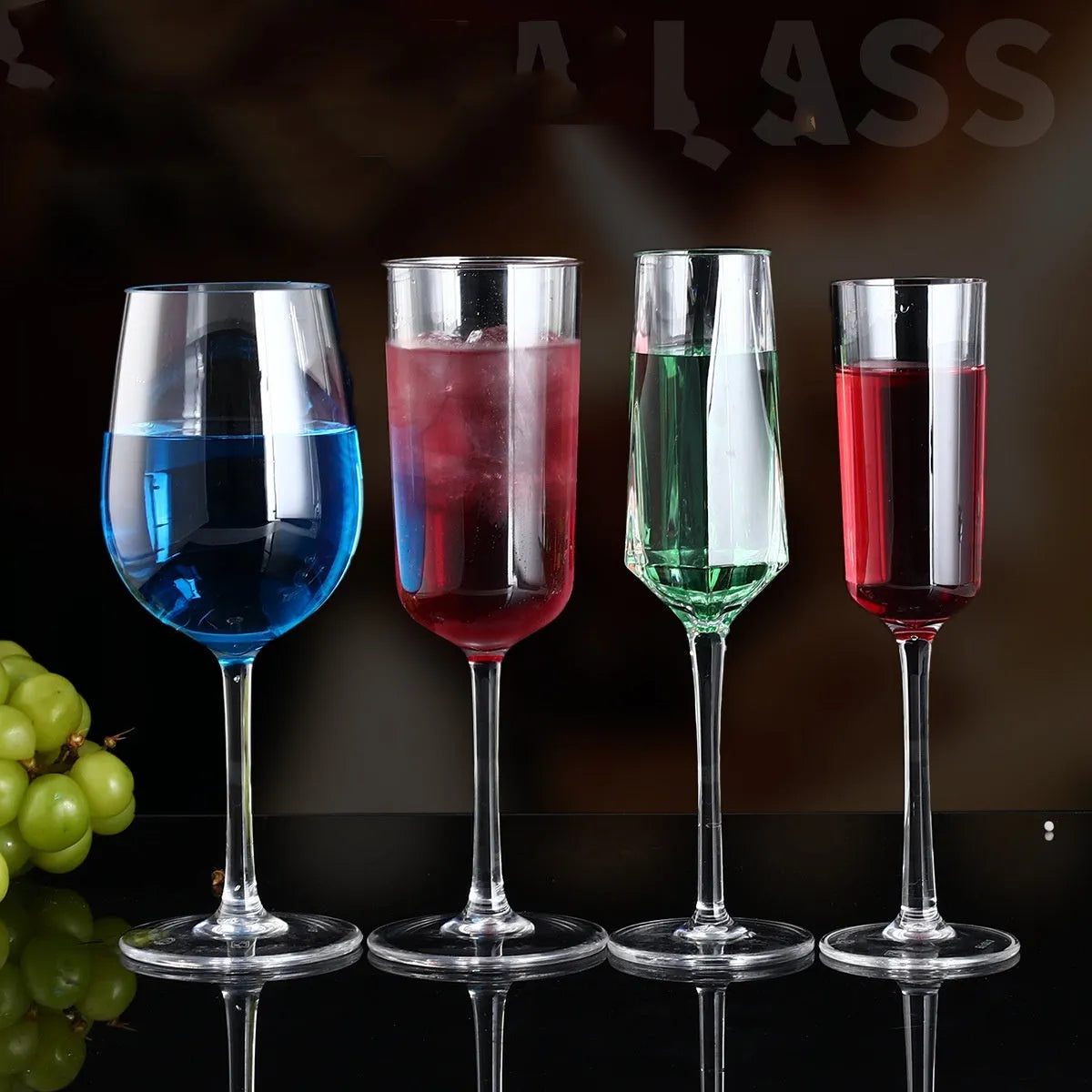 Modern simplicity PC acrylic wine glass with drop-resistant food-grade plastic construction