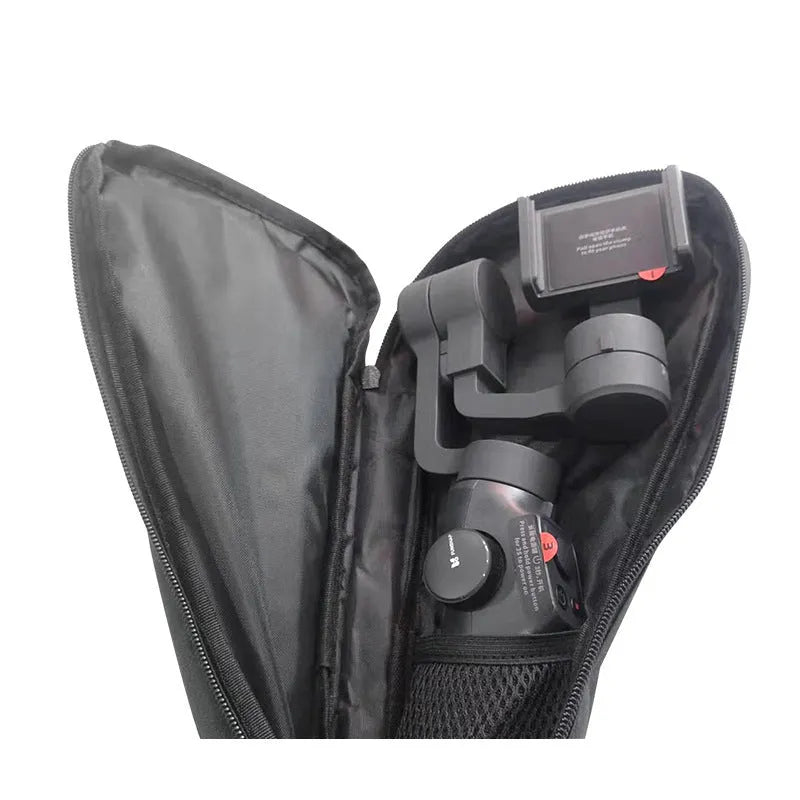 Black cloth storage bag for mobile phone stabilizer accessories and gimbal equipment