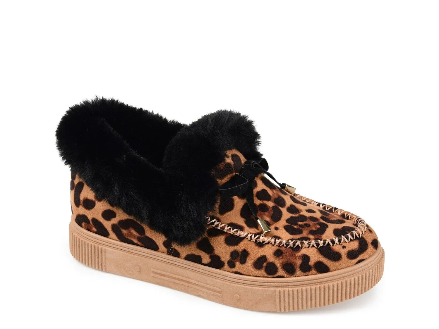 Cotton warm winter slippers with velvet lining and a non-slip rubber sole in a round-toe casual style.