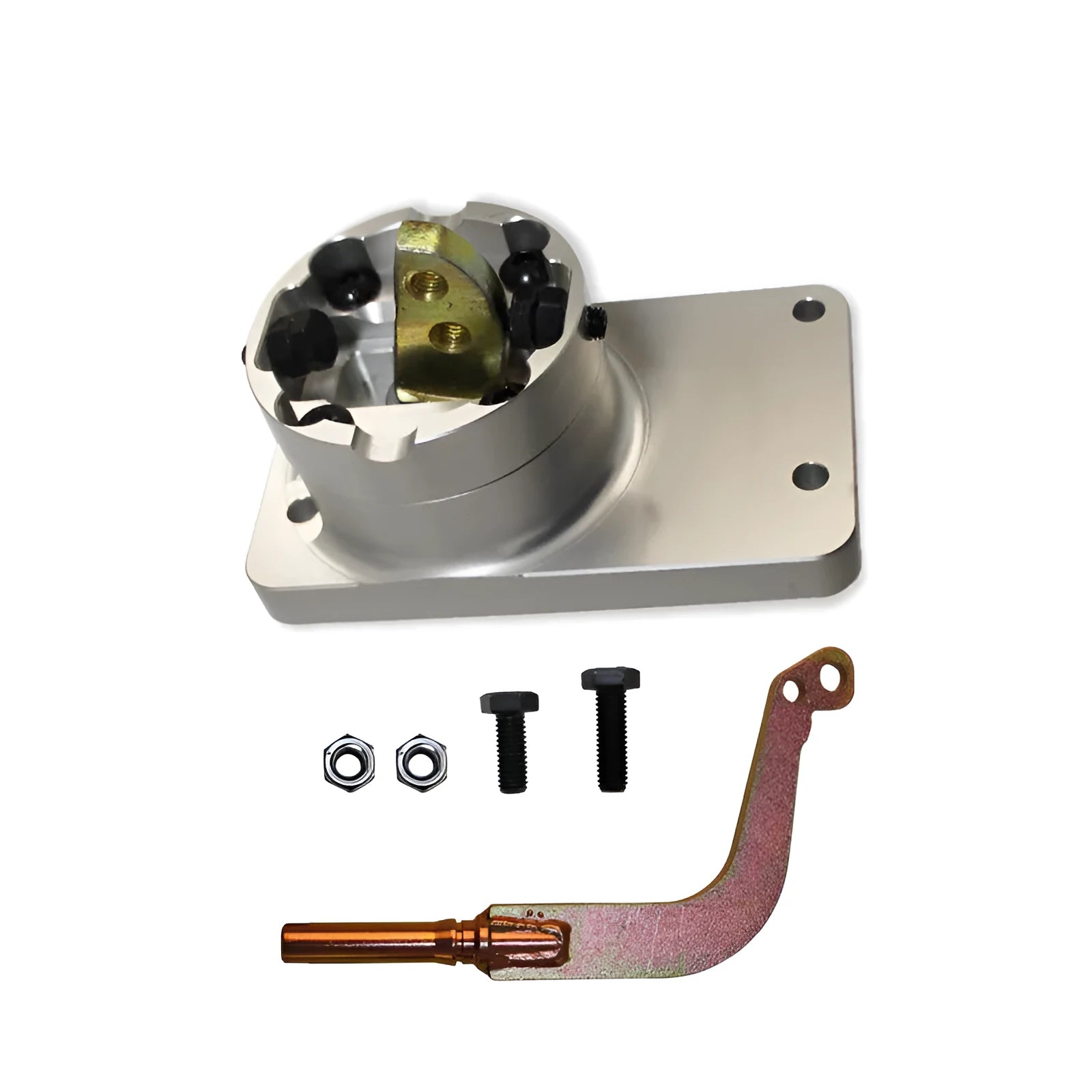 Silver aluminium alloy short shift lever for Horton car models.