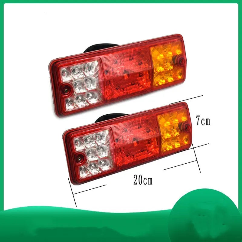 Black semi-closed electric tricycle taillight for 12V and 48-60V systems with 200x70mm dimensions