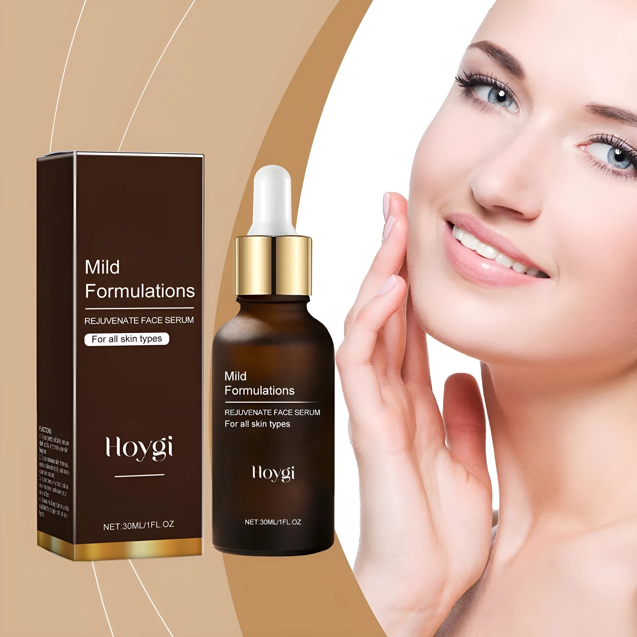 Square 2.8cm facial essence bottle with arbutin collagen vitamin C hyaluronic acid formula 30ml